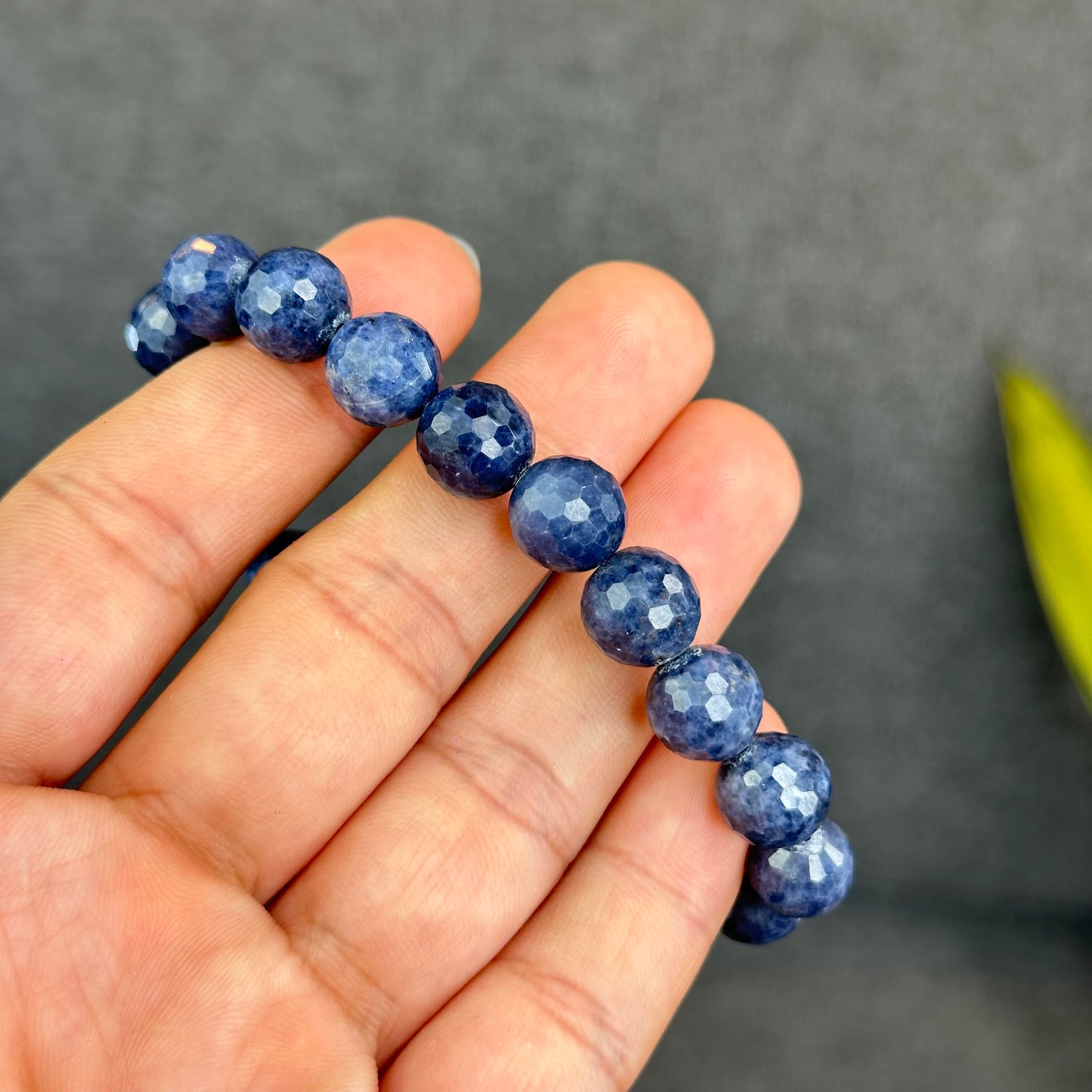 Natural Faceted Blue Sapphire Bracelet Size 10 mm