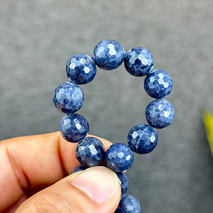 Natural Faceted Blue Sapphire Bracelet Size 10 mm
