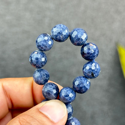 Natural Faceted Blue Sapphire Bracelet Size 10 mm