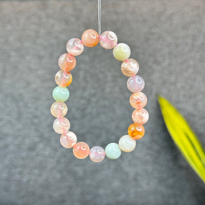 Natural Floral Agate Bracelet Size 10 mm