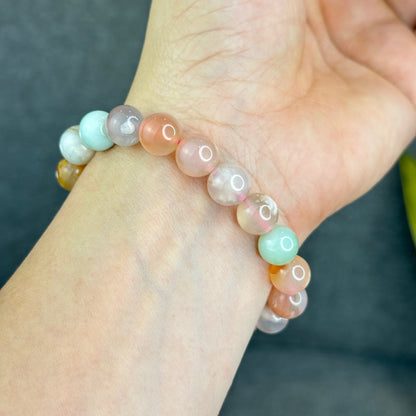 Natural Floral Agate Bracelet Size 10 mm