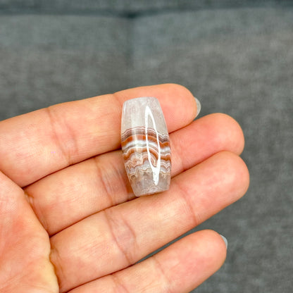 Natural Amethyst Lace Agate Lu Thong Charm