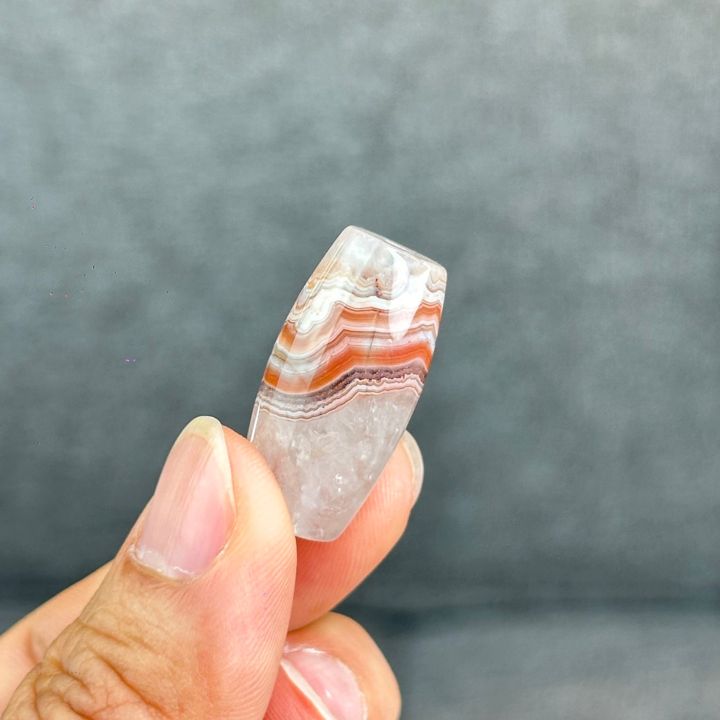 Natural Amethyst Lace Agate Lu Thong Charm