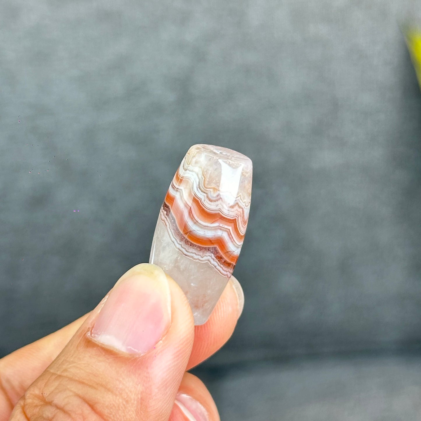 Natural Amethyst Lace Agate Lu Thong Charm