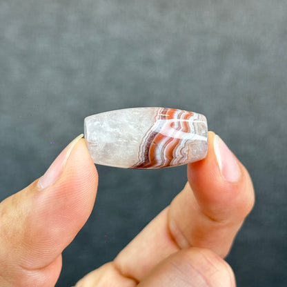 Natural Amethyst Lace Agate Lu Thong Charm