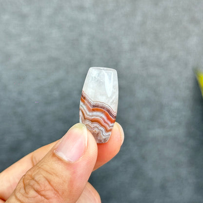 Natural Amethyst Lace Agate Lu Thong Charm