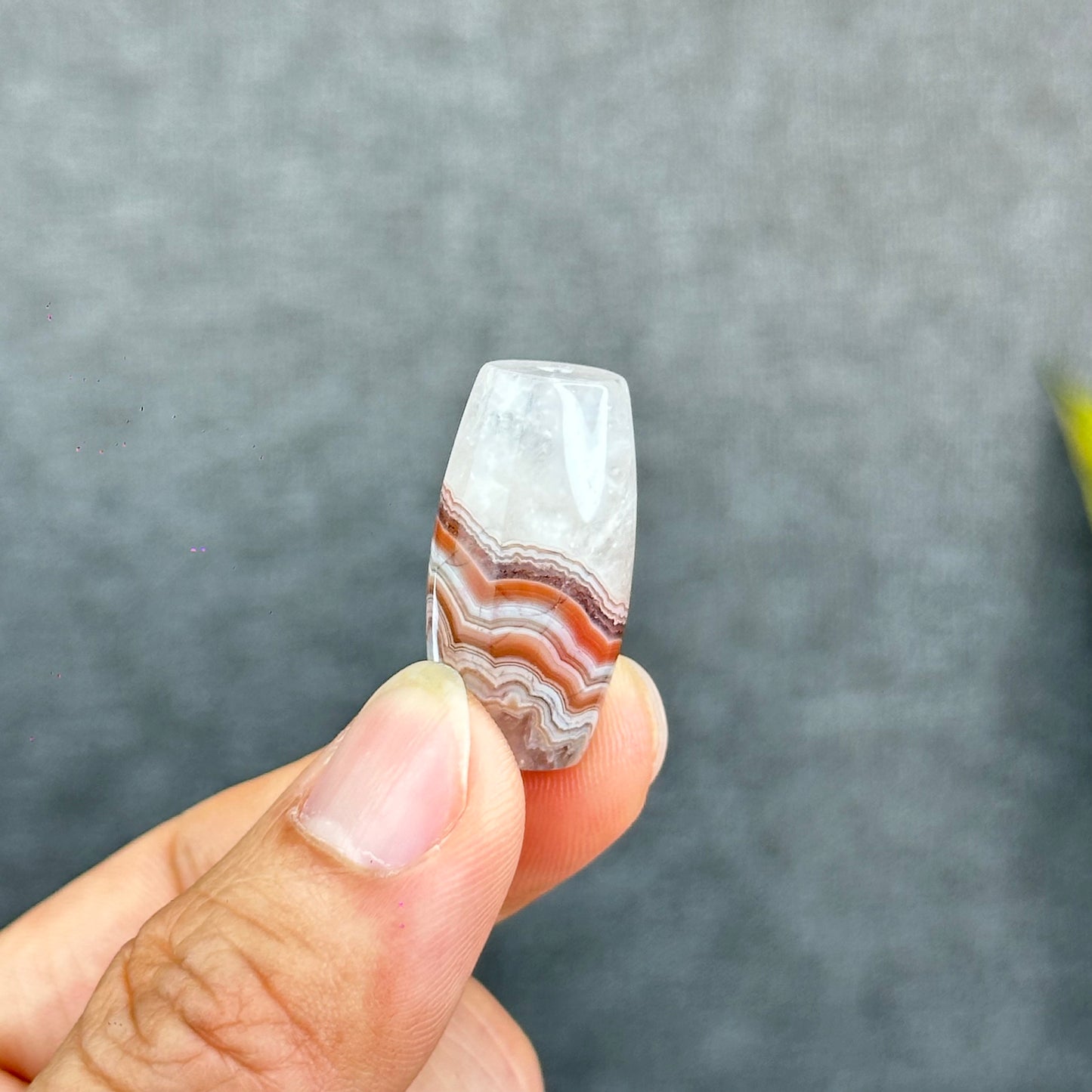 Natural Amethyst Lace Agate Lu Thong Charm
