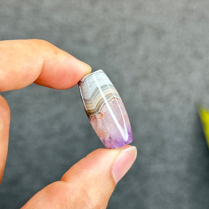 Natural Amethyst Lace Agate Lu Thong Charm