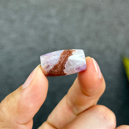 Natural Amethyst Lace Agate Lu Thong Charm
