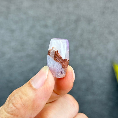Natural Amethyst Lace Agate Lu Thong Charm