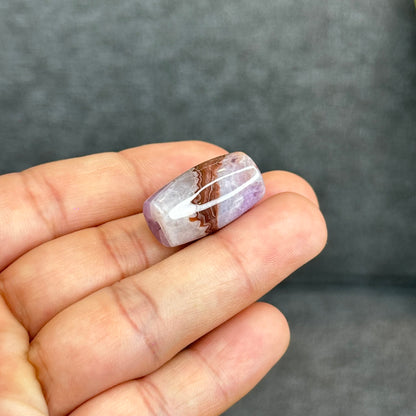 Natural Amethyst Lace Agate Lu Thong Charm