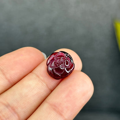 Natural Purple Garnet Charm