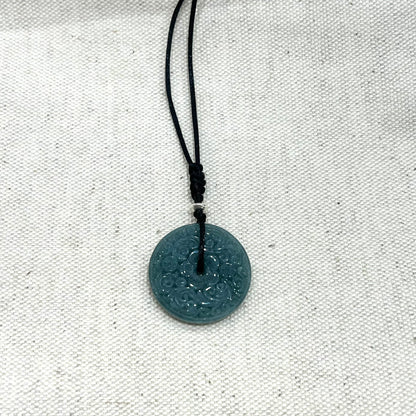 Carved Dong Dieu Jadeite Jade Pendant