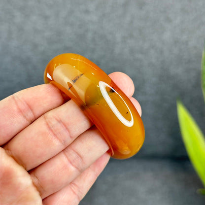 Natural Agate Bangle Leaf Style Size 52 mm