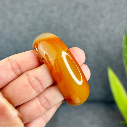 Natural Agate Bangle Leaf Style Size 52 mm