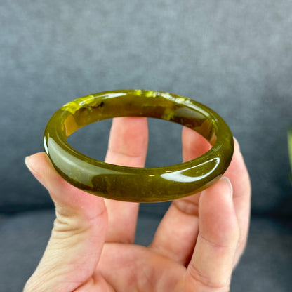 Natural Serpentine Bangle Leaf Style Size 57 mm