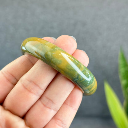 Colourful Chalcedony Bangle Leaf Style Size 53.5 mm