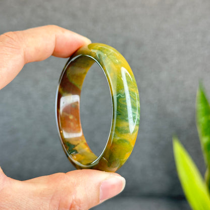 Colourful Chalcedony Bangle Leaf Style Size 53.5 mm