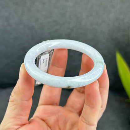 Natural Light Lavender Jadeite Jade Bangle Chopstick Sytle Size 53.7 mm Certificate 956262