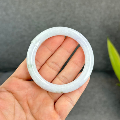 Natural Light Lavender Jadeite Jade Bangle Chopstick Sytle Size 53.7 mm Certificate 956262