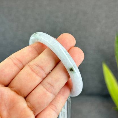 Natural Light Lavender Jadeite Jade Bangle Chopstick Sytle Size 53.7 mm Certificate 956262
