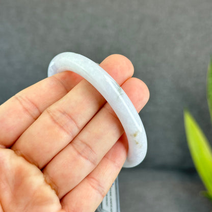Natural Light Lavender Jadeite Jade Bangle Chopstick Sytle Size 53.7 mm Certificate 956262
