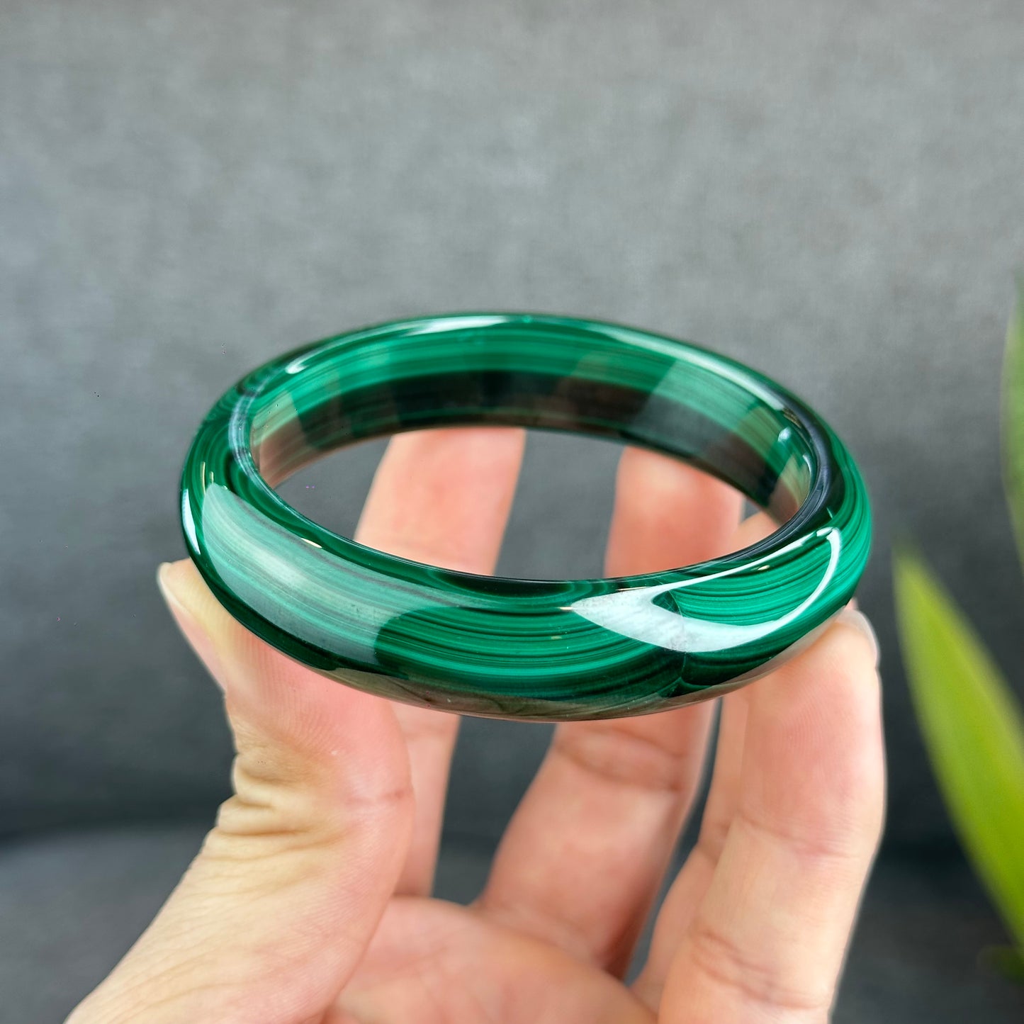 Bracelet Malachite Style Feuille Taille 58,7 mm