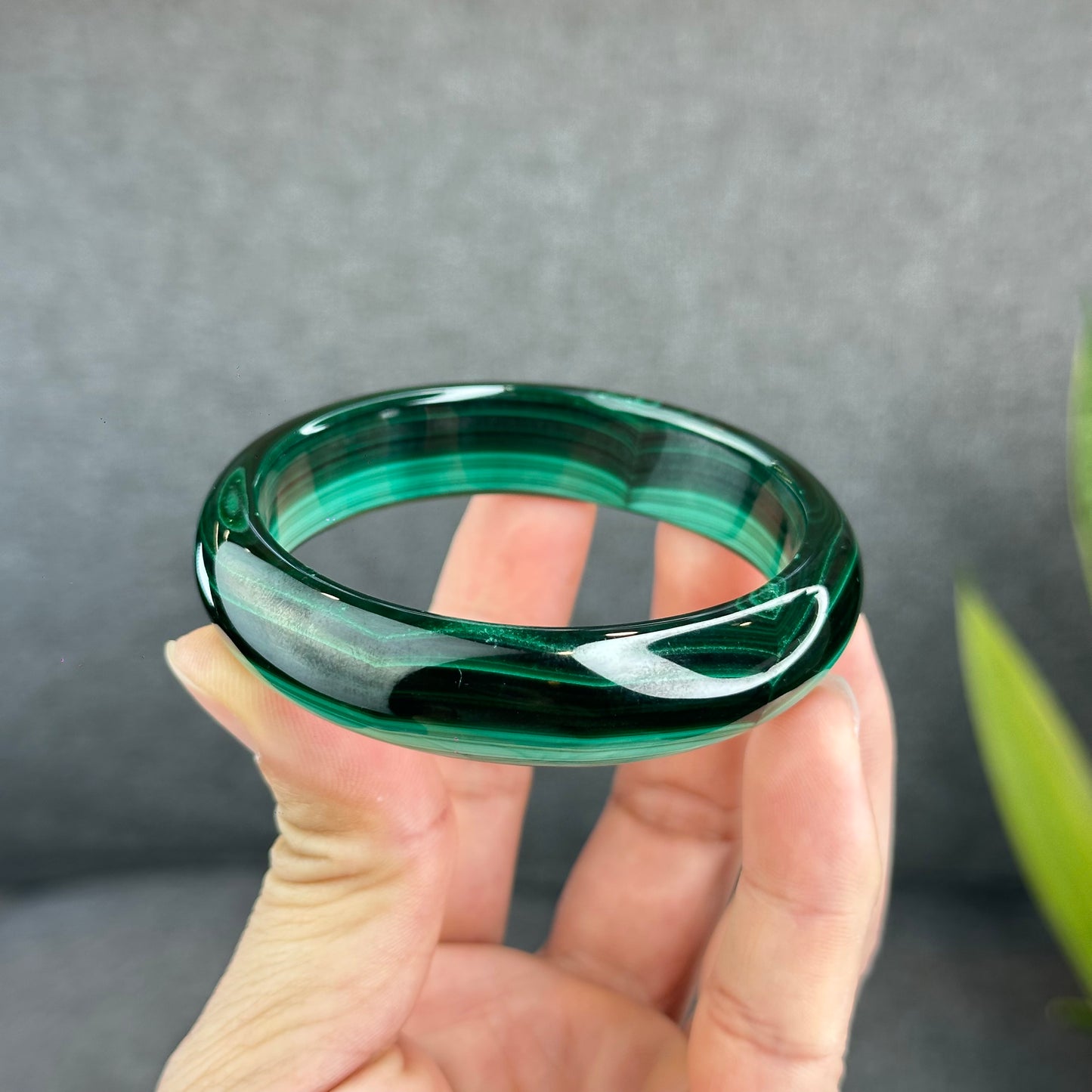 Bracelet Malachite Style Feuille Taille 58,7 mm