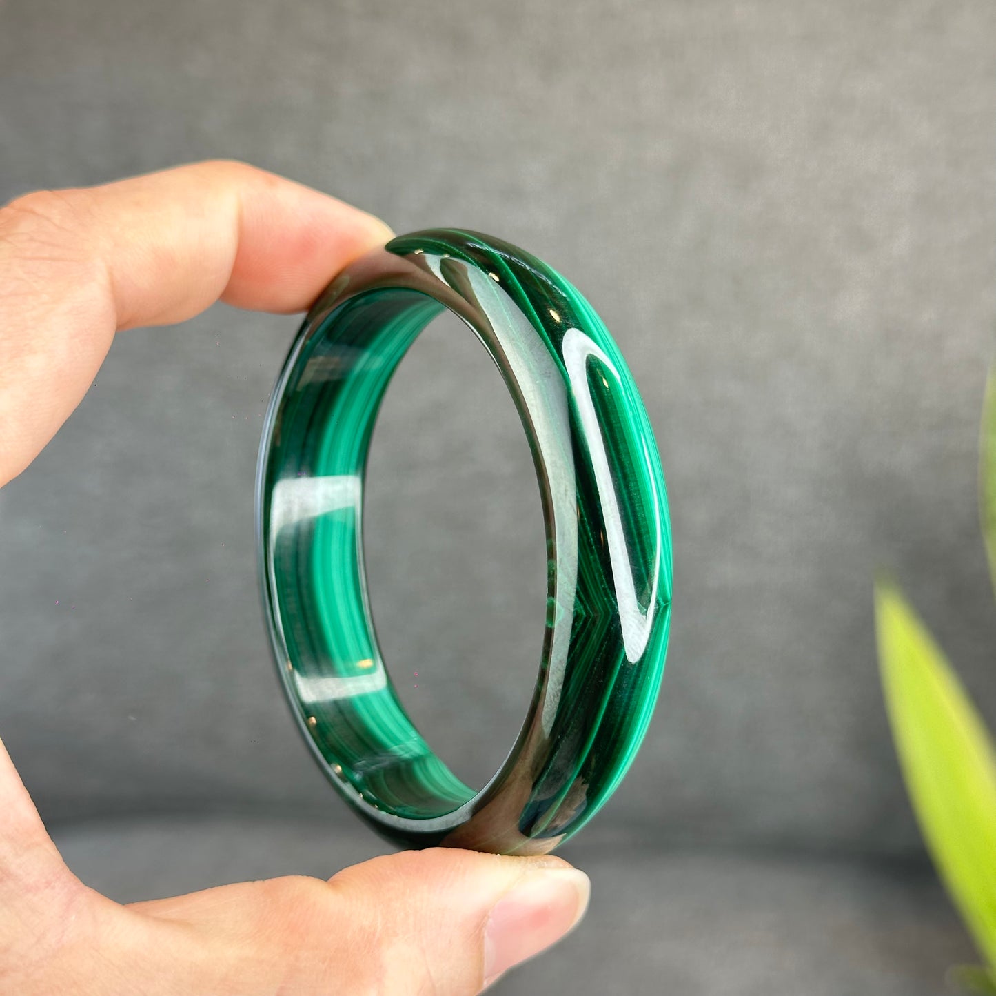 Bracelet Malachite Style Feuille Taille 58,7 mm