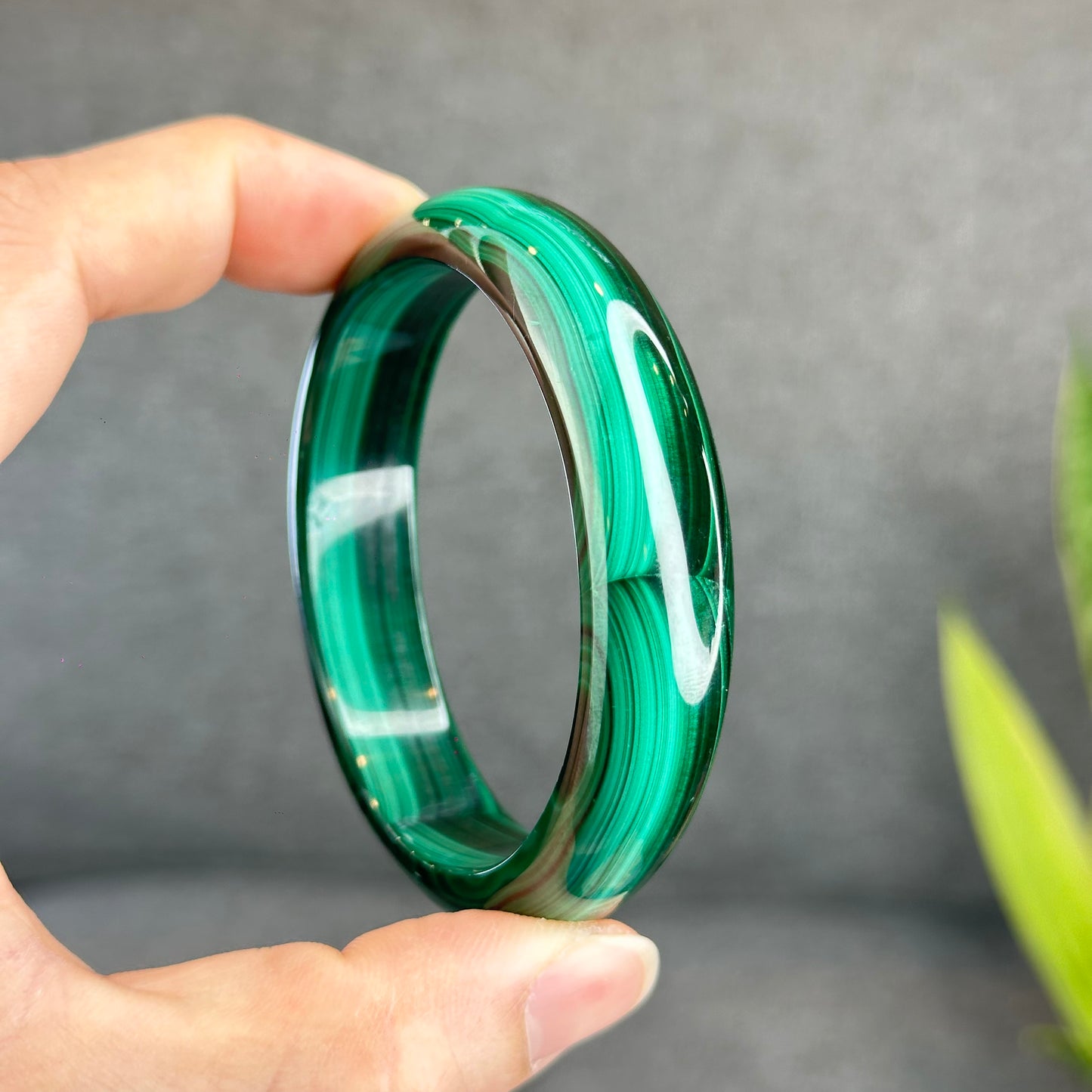 Bracelet Malachite Style Feuille Taille 58,7 mm