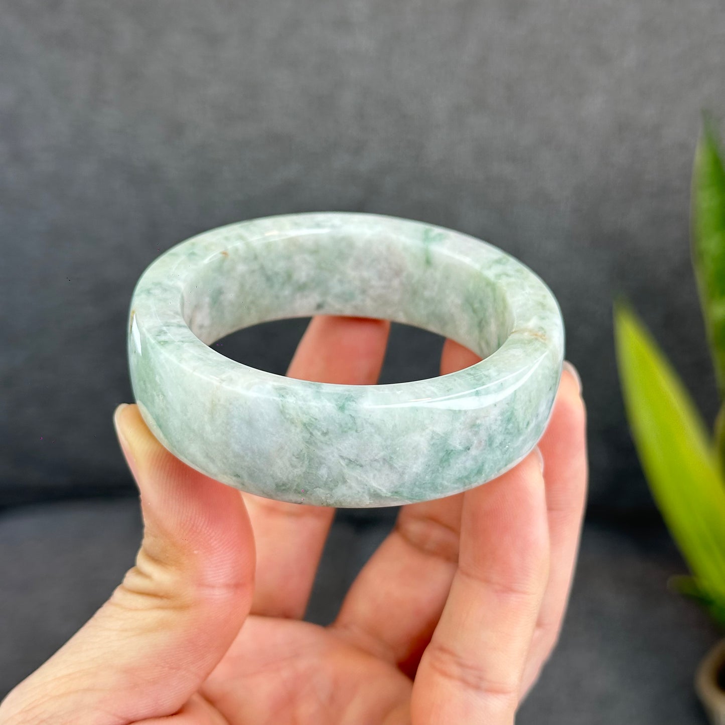 Natural Jadeite Jade Bangle Square Style Size 53 mm