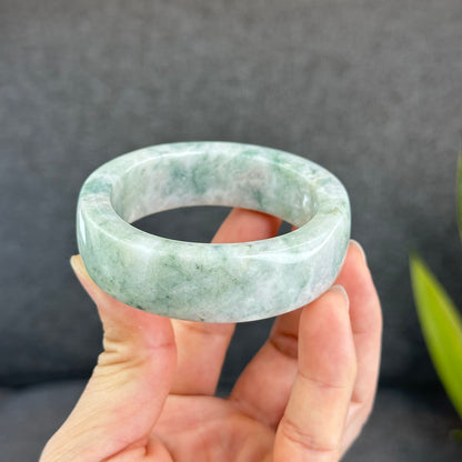 Natural Jadeite Jade Bangle Square Style Size 53 mm