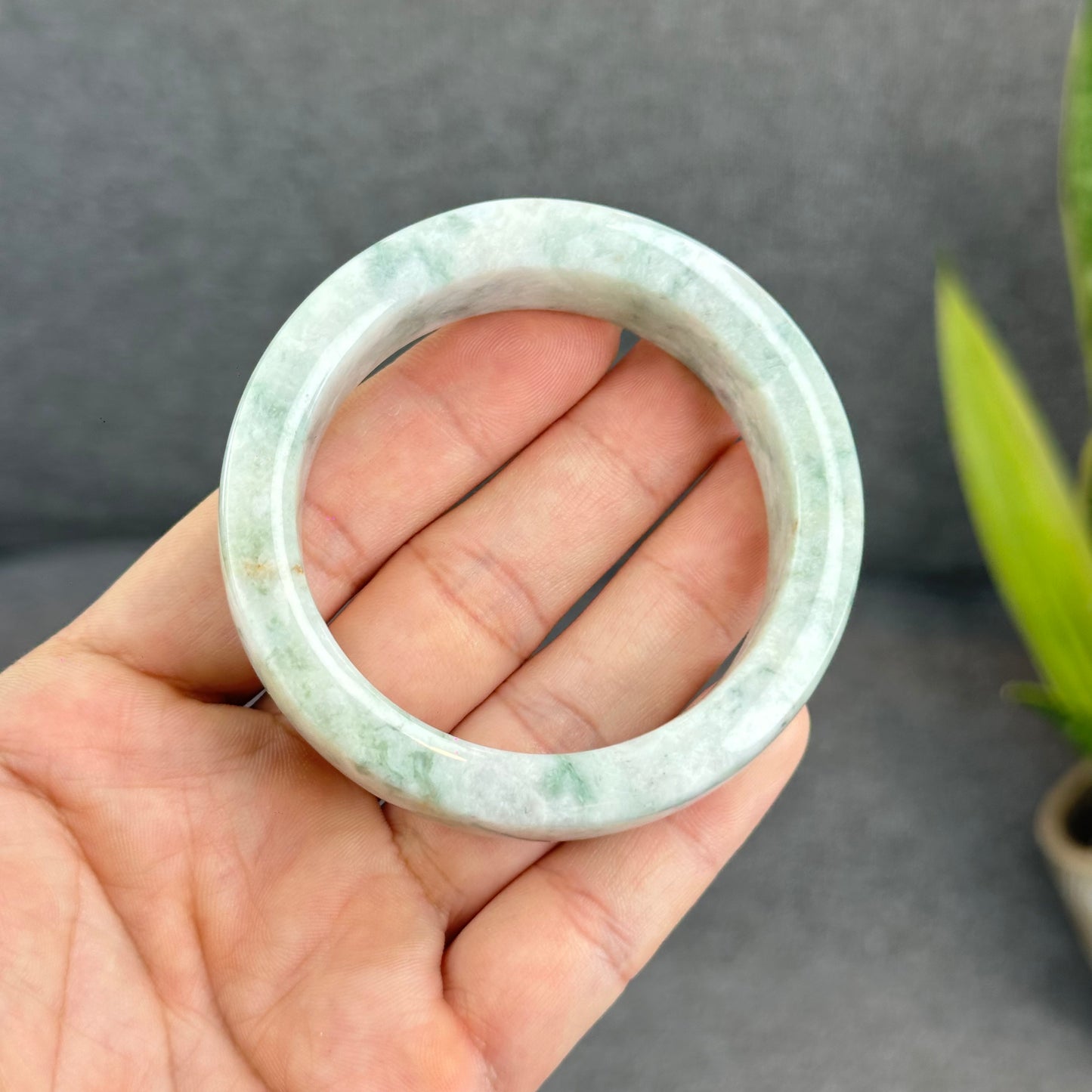 Natural Jadeite Jade Bangle Square Style Size 53 mm