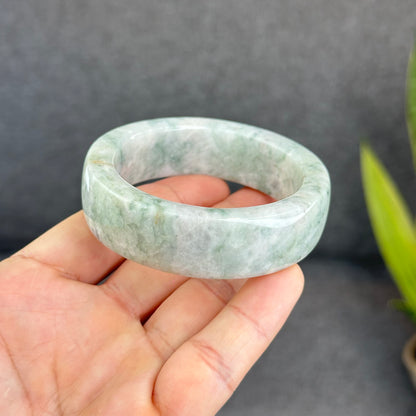Natural Jadeite Jade Bangle Square Style Size 53 mm