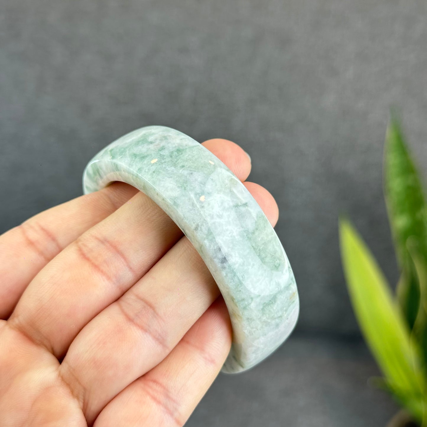 Natural Jadeite Jade Bangle Square Style Size 53 mm