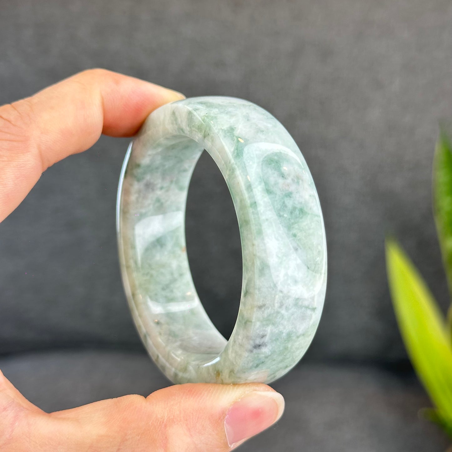 Natural Jadeite Jade Bangle Square Style Size 53 mm