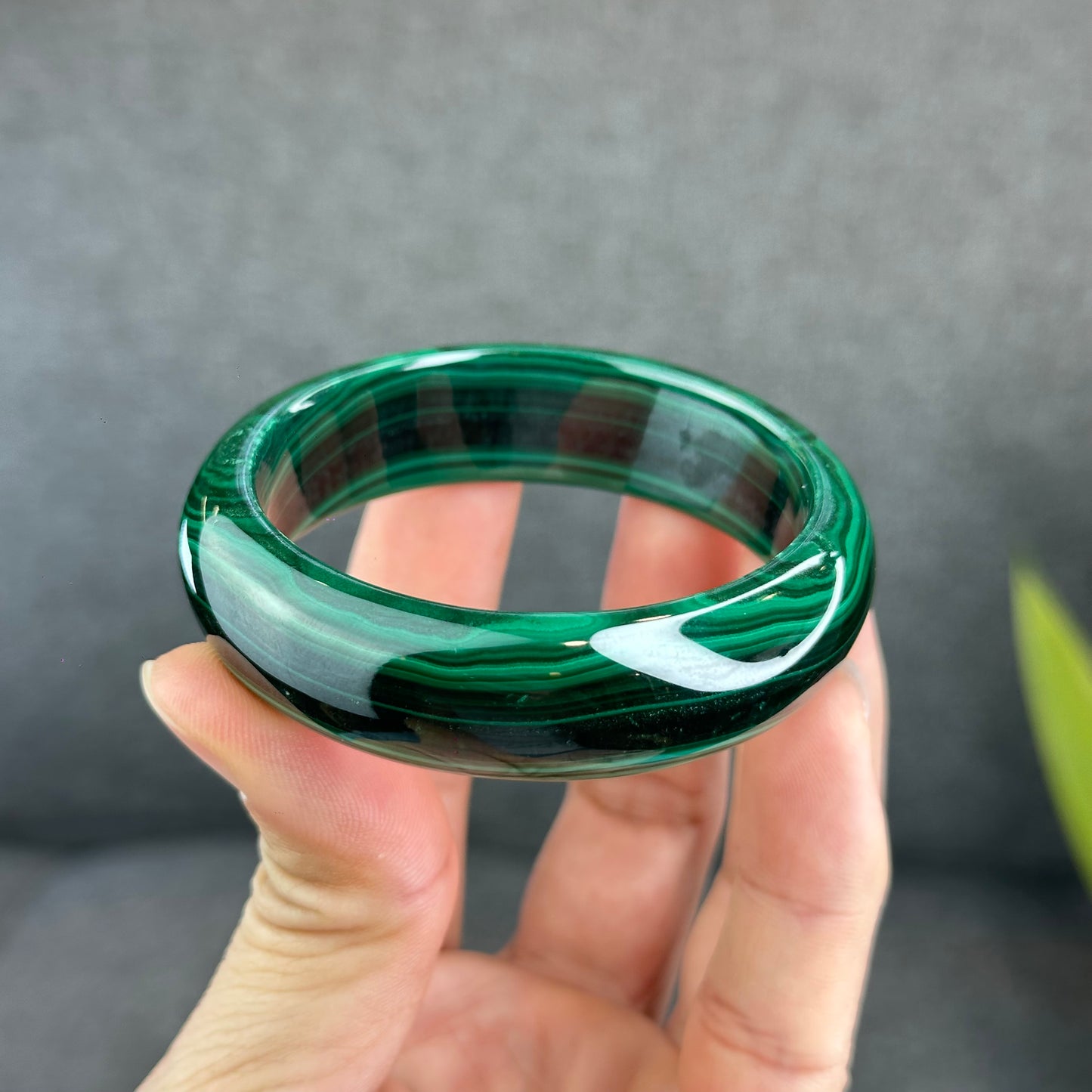 Bracelet Malachite Style Feuille Taille 53,8 mm
