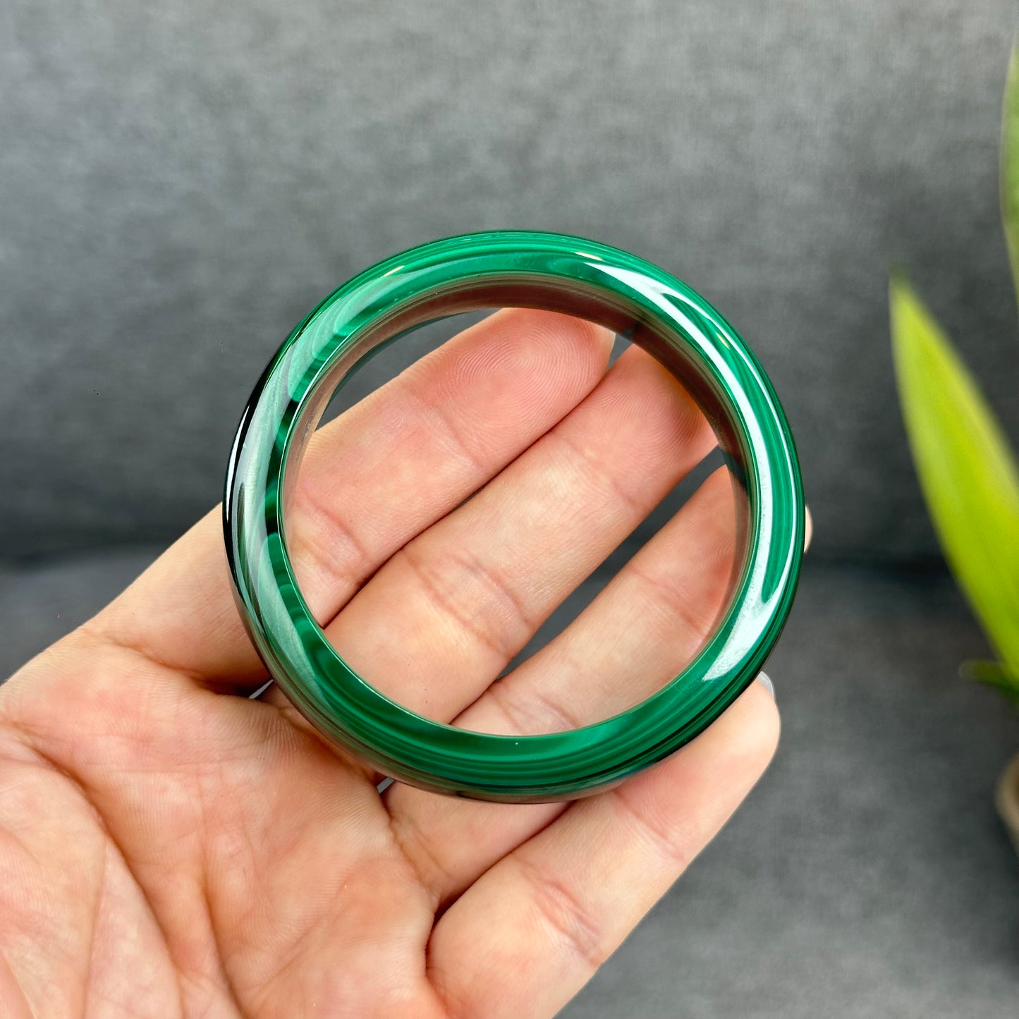 Bracelet Malachite Style Feuille Taille 53,8 mm
