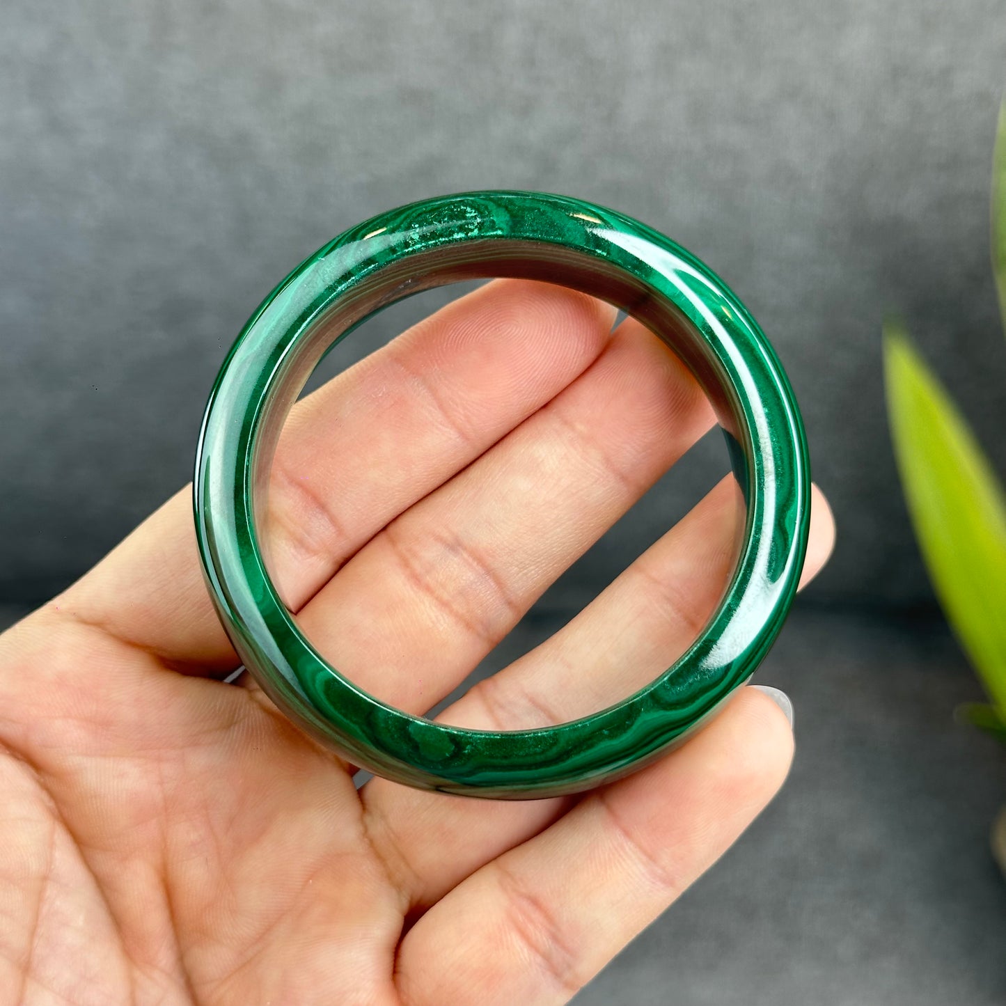 Bracelet Malachite Style Feuille Taille 53,8 mm