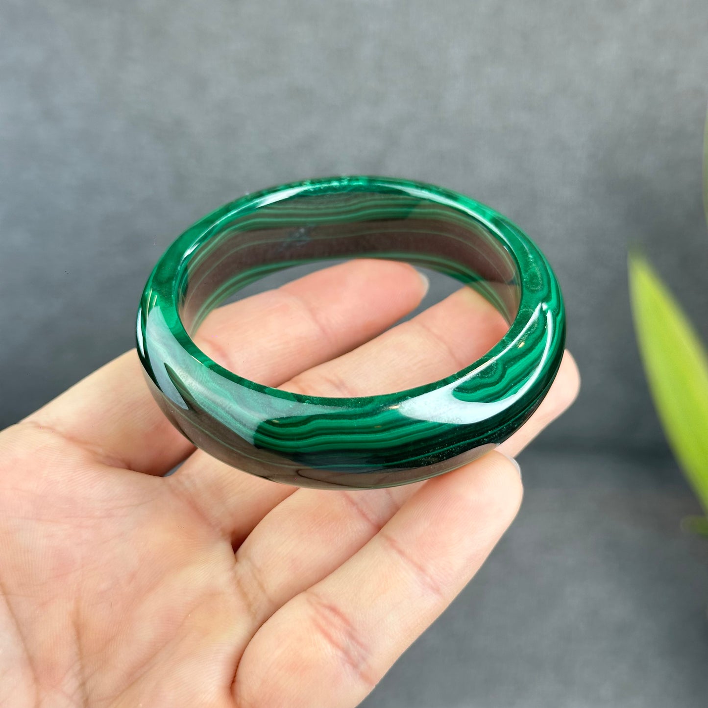 Bracelet Malachite Style Feuille Taille 53,8 mm