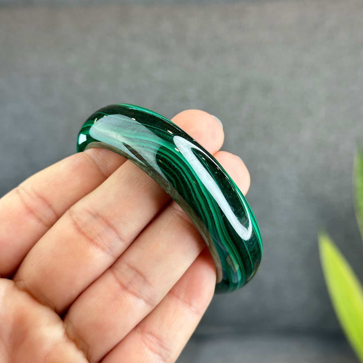 Bracelet Malachite Style Feuille Taille 53,8 mm