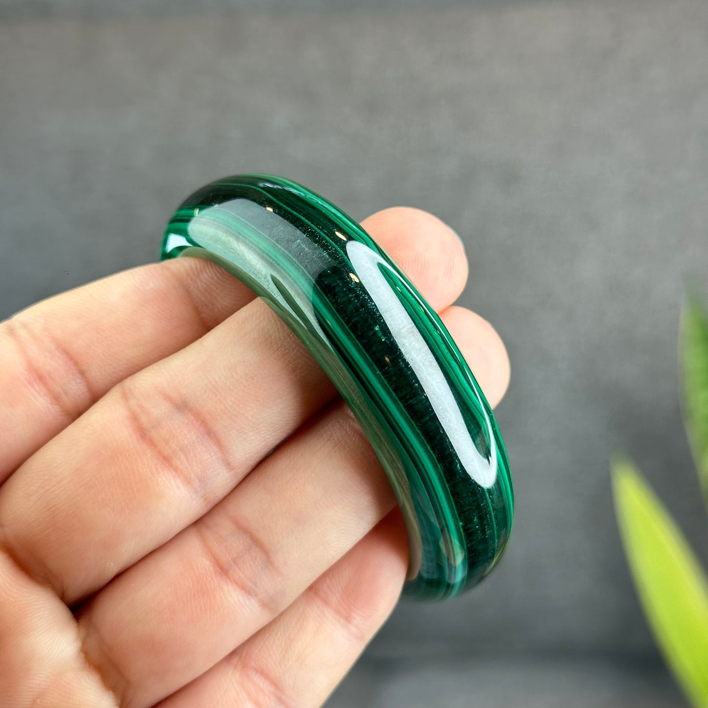 Bracelet Malachite Style Feuille Taille 53,8 mm