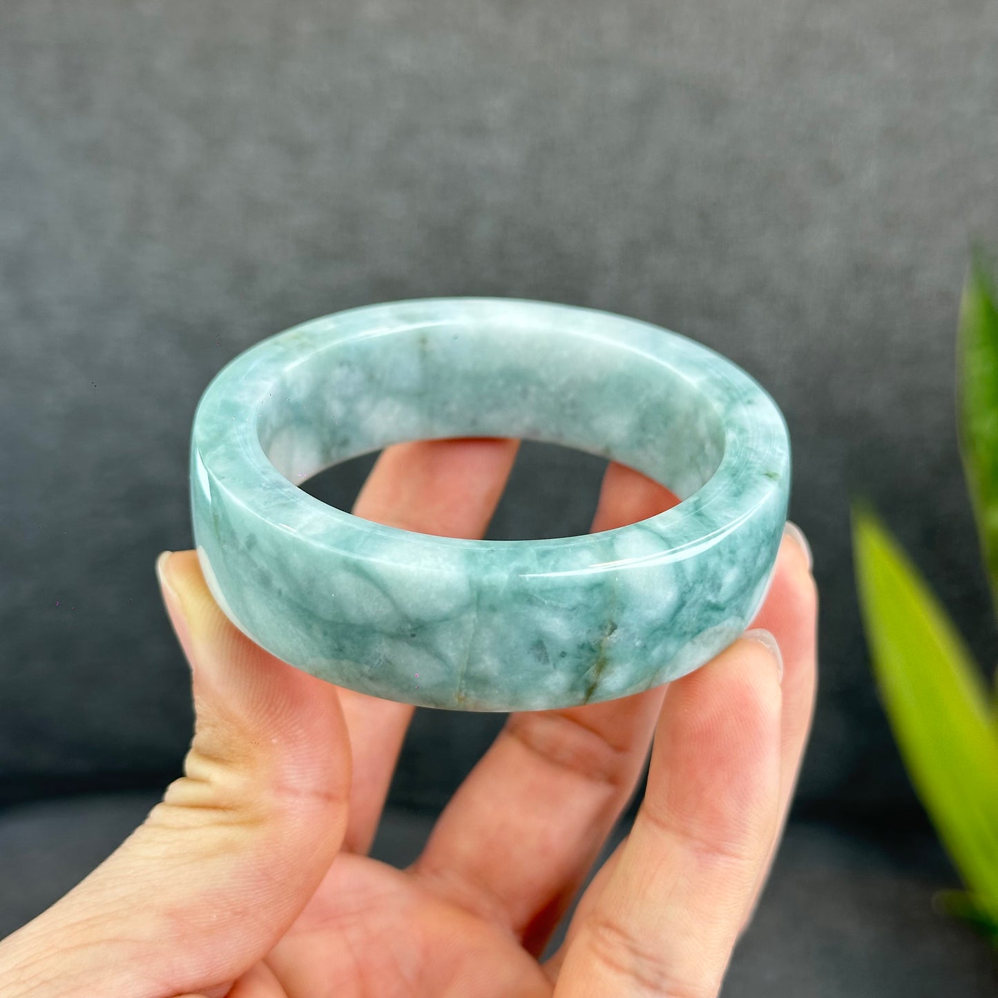 Natural Jadeite Jade Bangle Square Style Size 53 mm