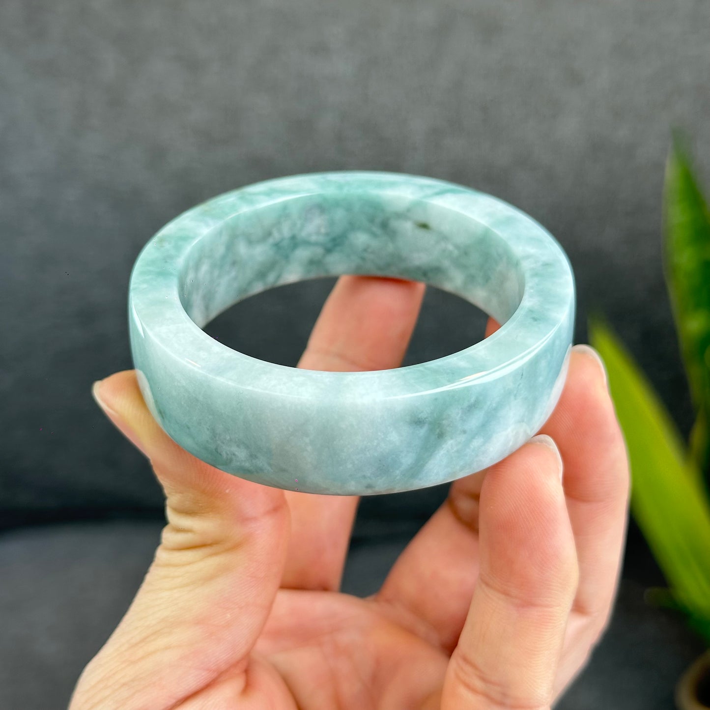 Natural Jadeite Jade Bangle Square Style Size 53 mm