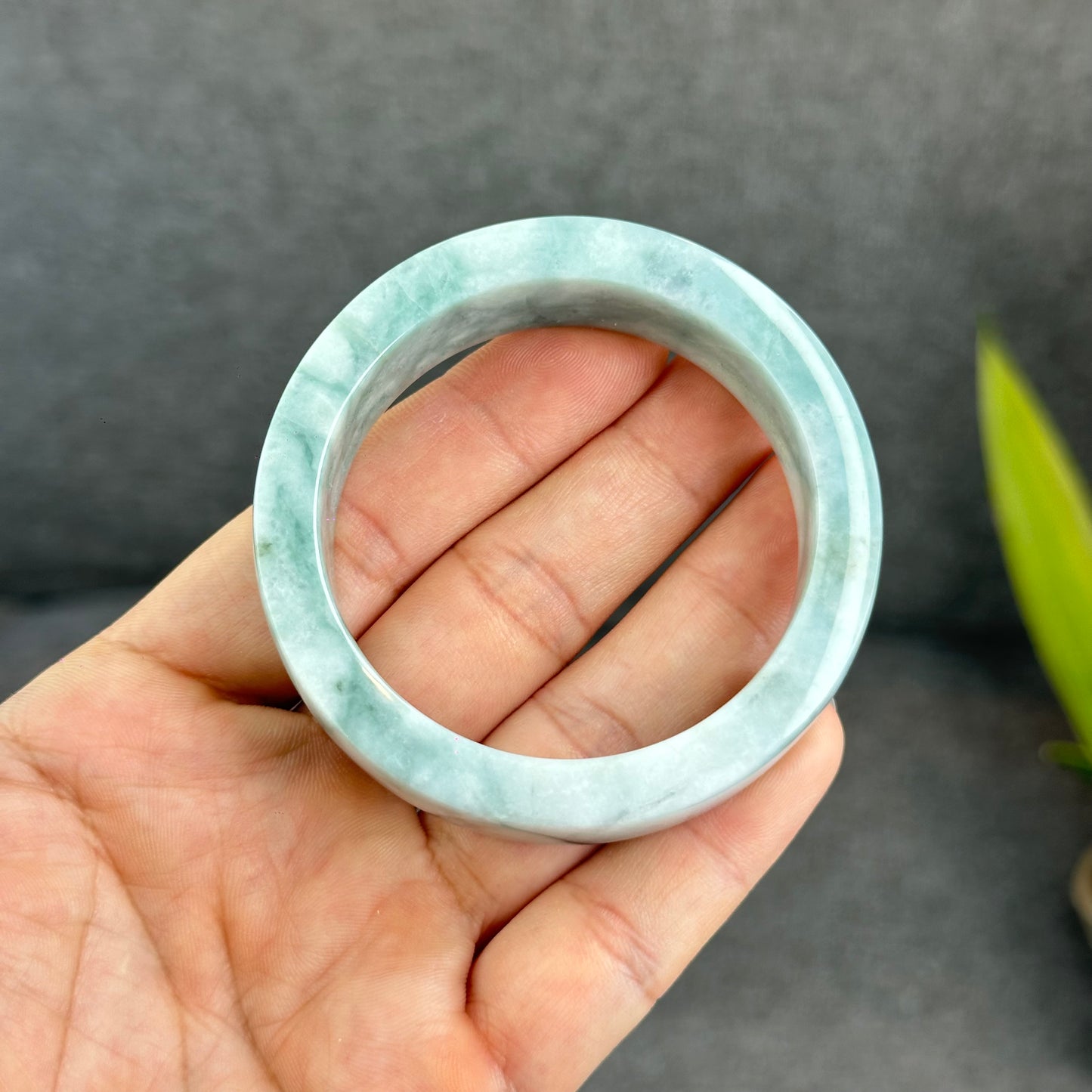 Natural Jadeite Jade Bangle Square Style Size 53 mm