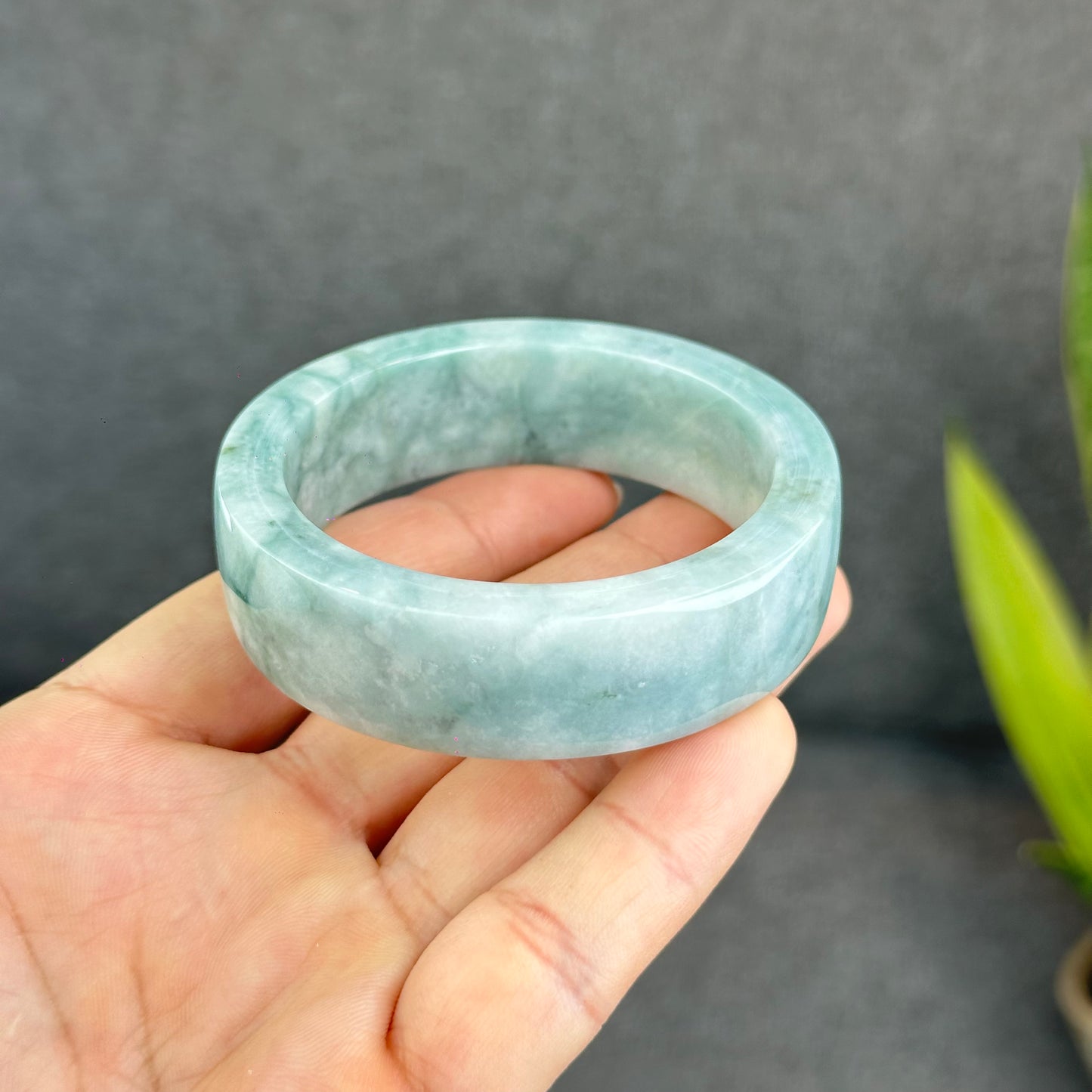 Natural Jadeite Jade Bangle Square Style Size 53 mm