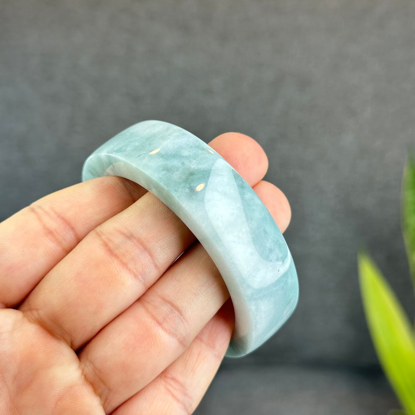 Natural Jadeite Jade Bangle Square Style Size 53 mm