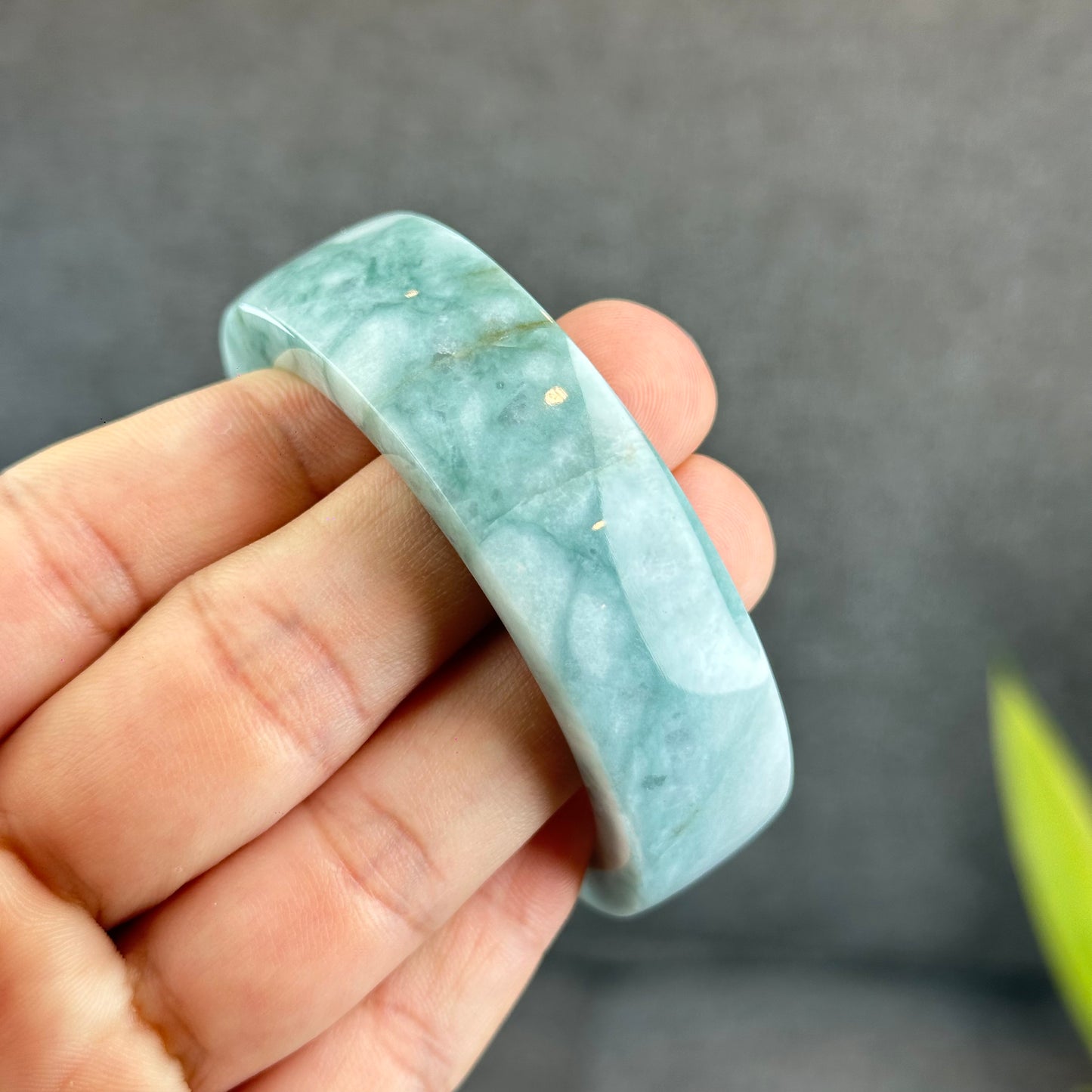 Natural Jadeite Jade Bangle Square Style Size 53 mm