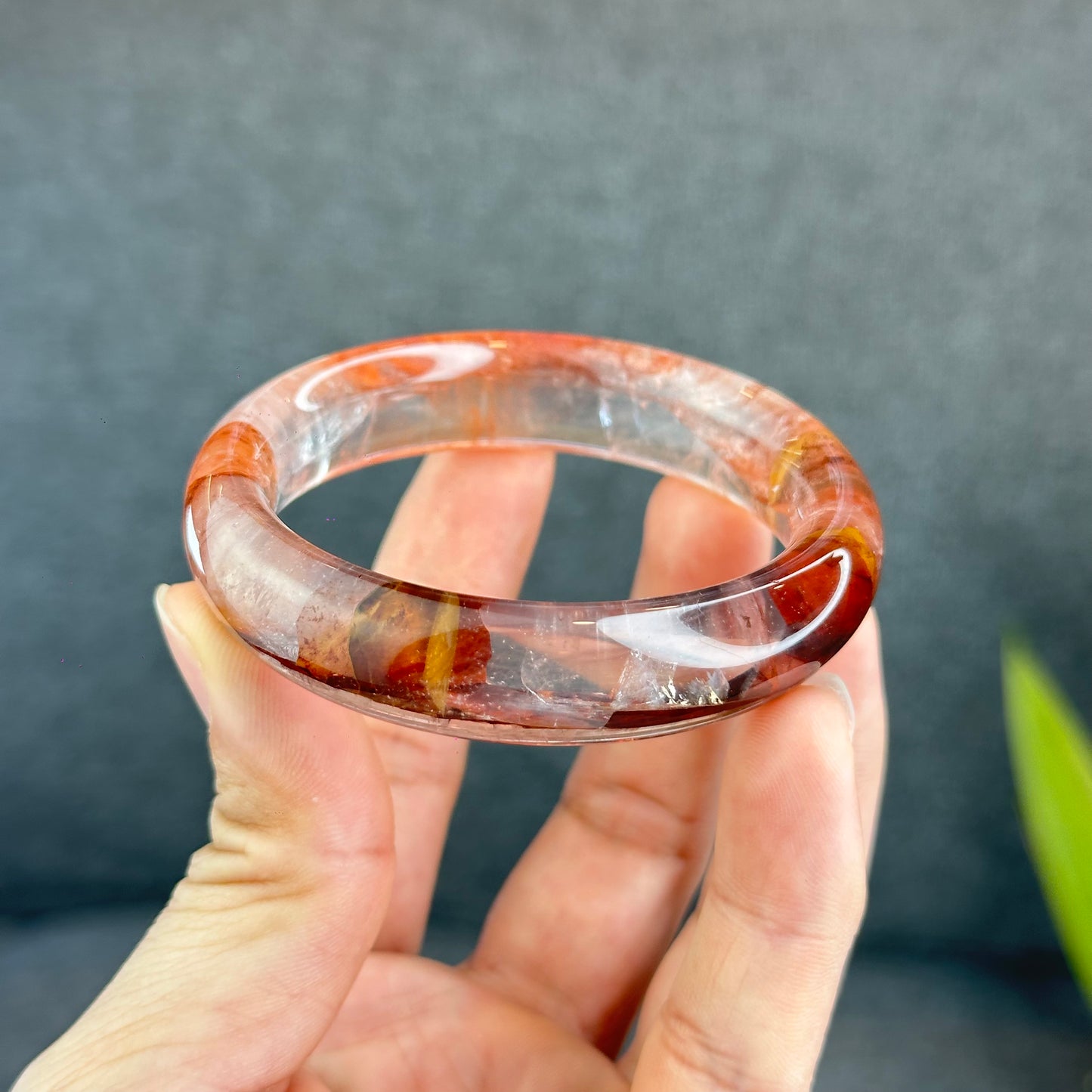 Natural Fire Quartz Bangle Size 53 mm