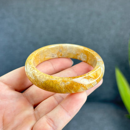 Natural Coral Bangle Leaf Style Size 53 mm